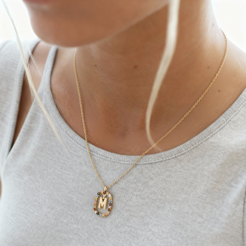 Initial Necklace "Rainbow"