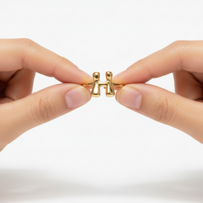 Adjustable Initial Ring "Luxe Bubble"