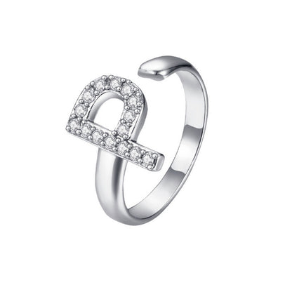 Adjustable Initial Ring "Twinkle"
