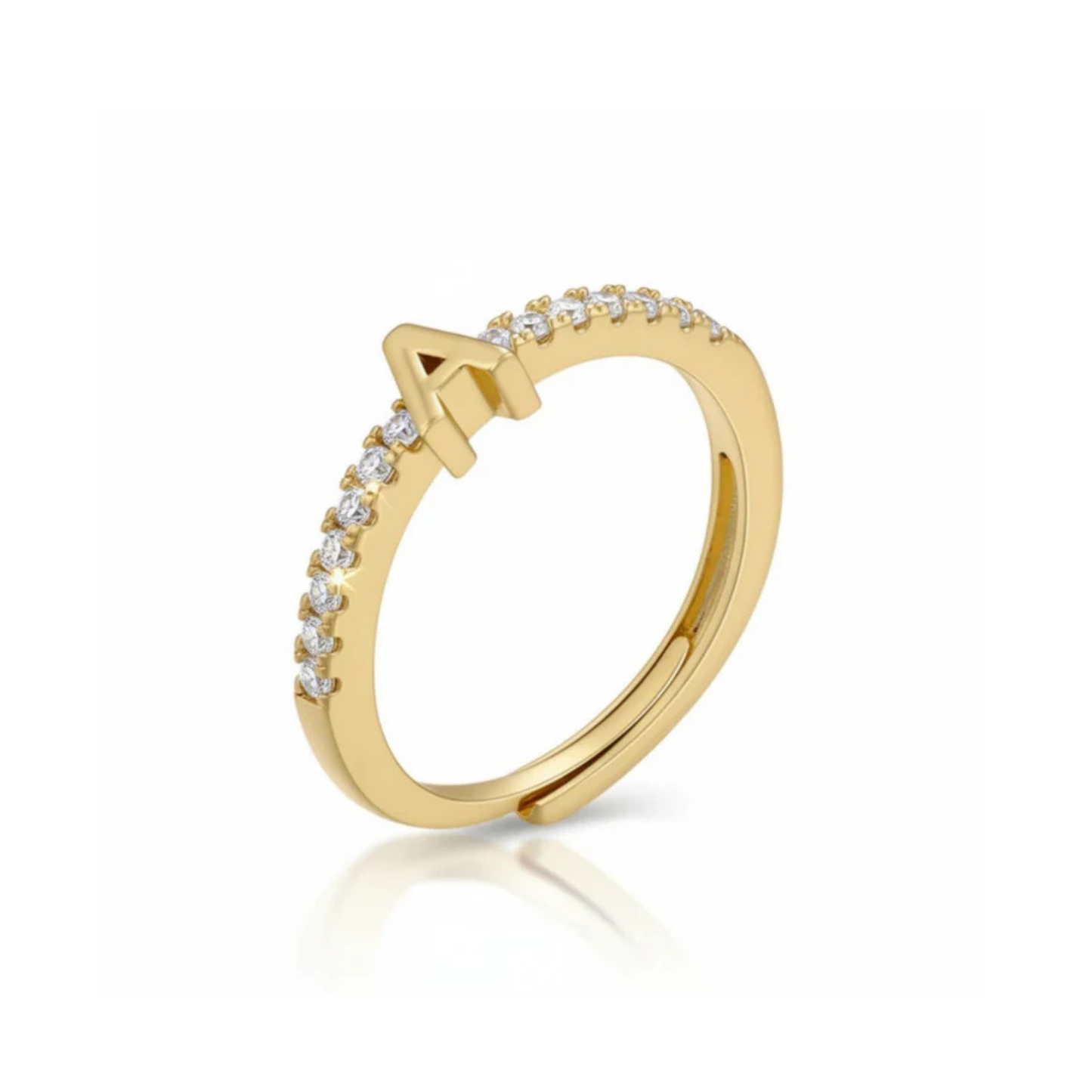 Adjustable Initial Ring "Sparkle"