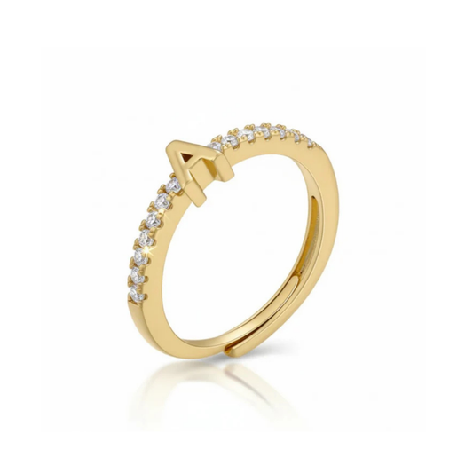 Adjustable Initial Ring "Sparkle"