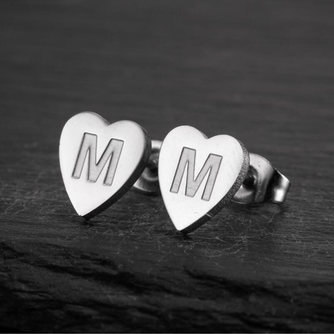 Initial Earrings "Chic Heart"