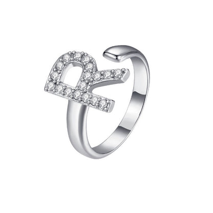 Adjustable Initial Ring "Twinkle"