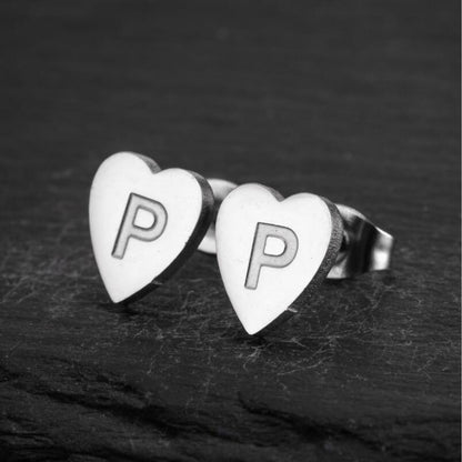 Initial Earrings "Chic Heart"