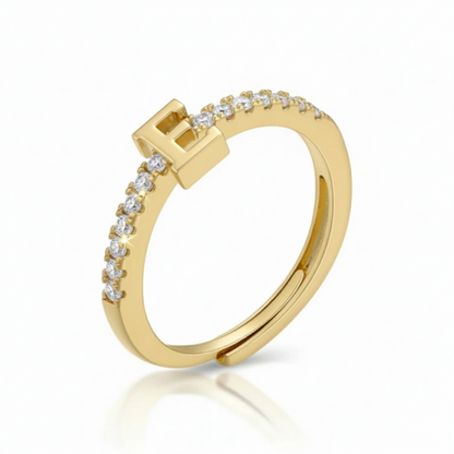 Adjustable Initial Ring "Sparkle"