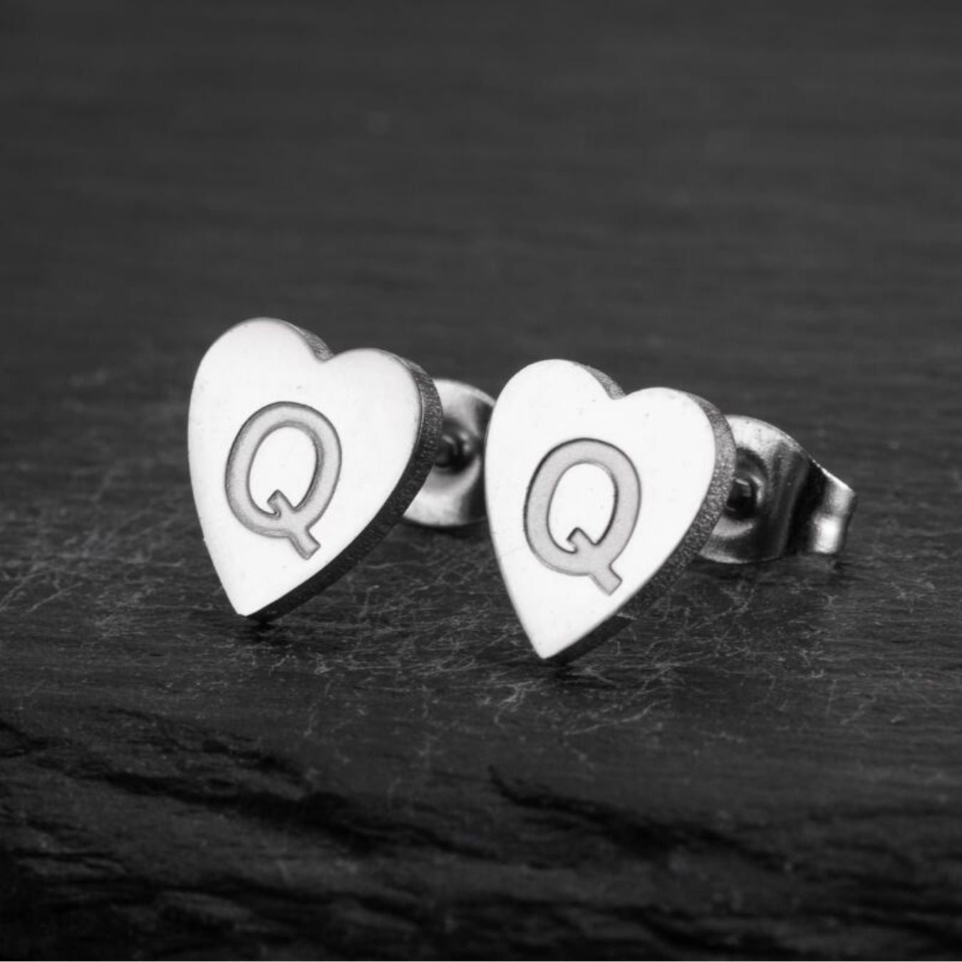 Initial Earrings "Chic Heart"