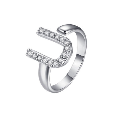 Adjustable Initial Ring "Twinkle"