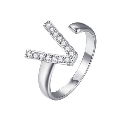 Adjustable Initial Ring "Twinkle"