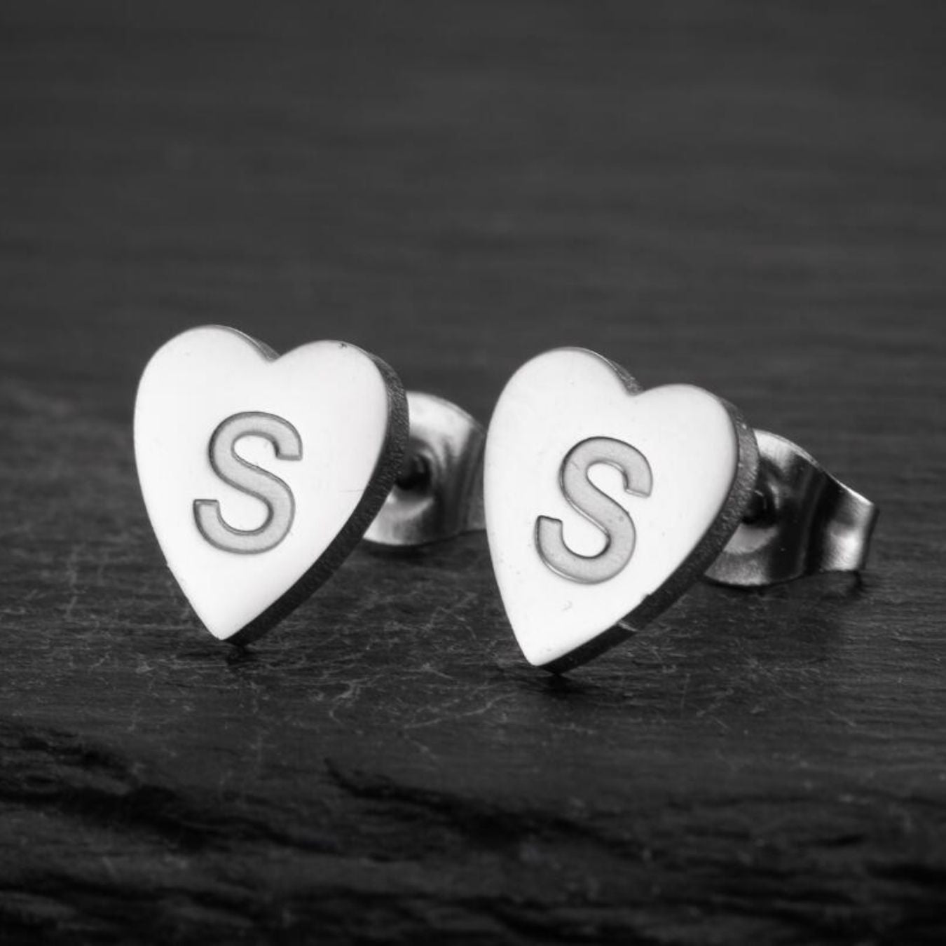 Initial Earrings "Chic Heart"