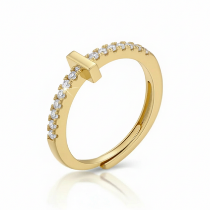 Adjustable Initial Ring "Sparkle"