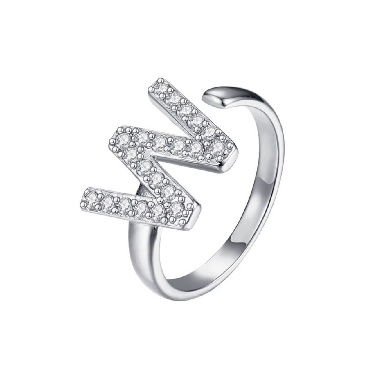 Adjustable Initial Ring "Twinkle"