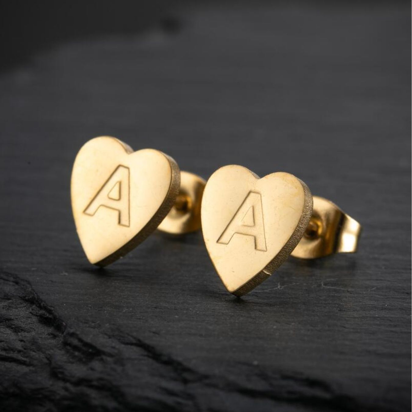 Initial Earrings "Chic Heart"