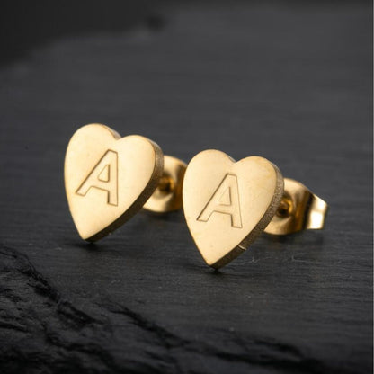 Initial Earrings "Chic Heart"