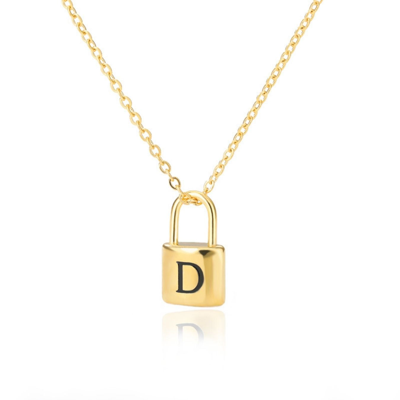 Initial Necklace "Gold Lock"
