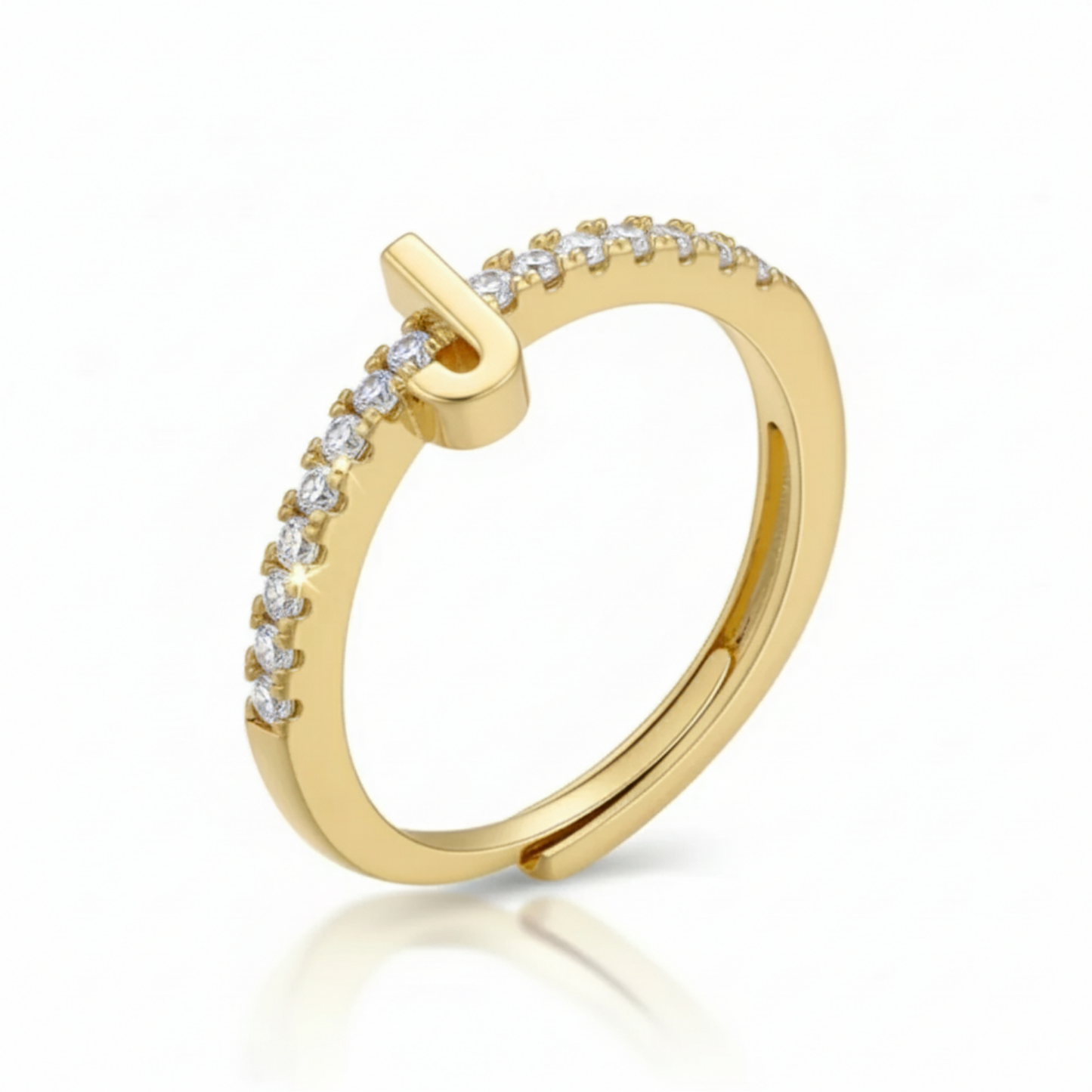 Adjustable Initial Ring "Sparkle"