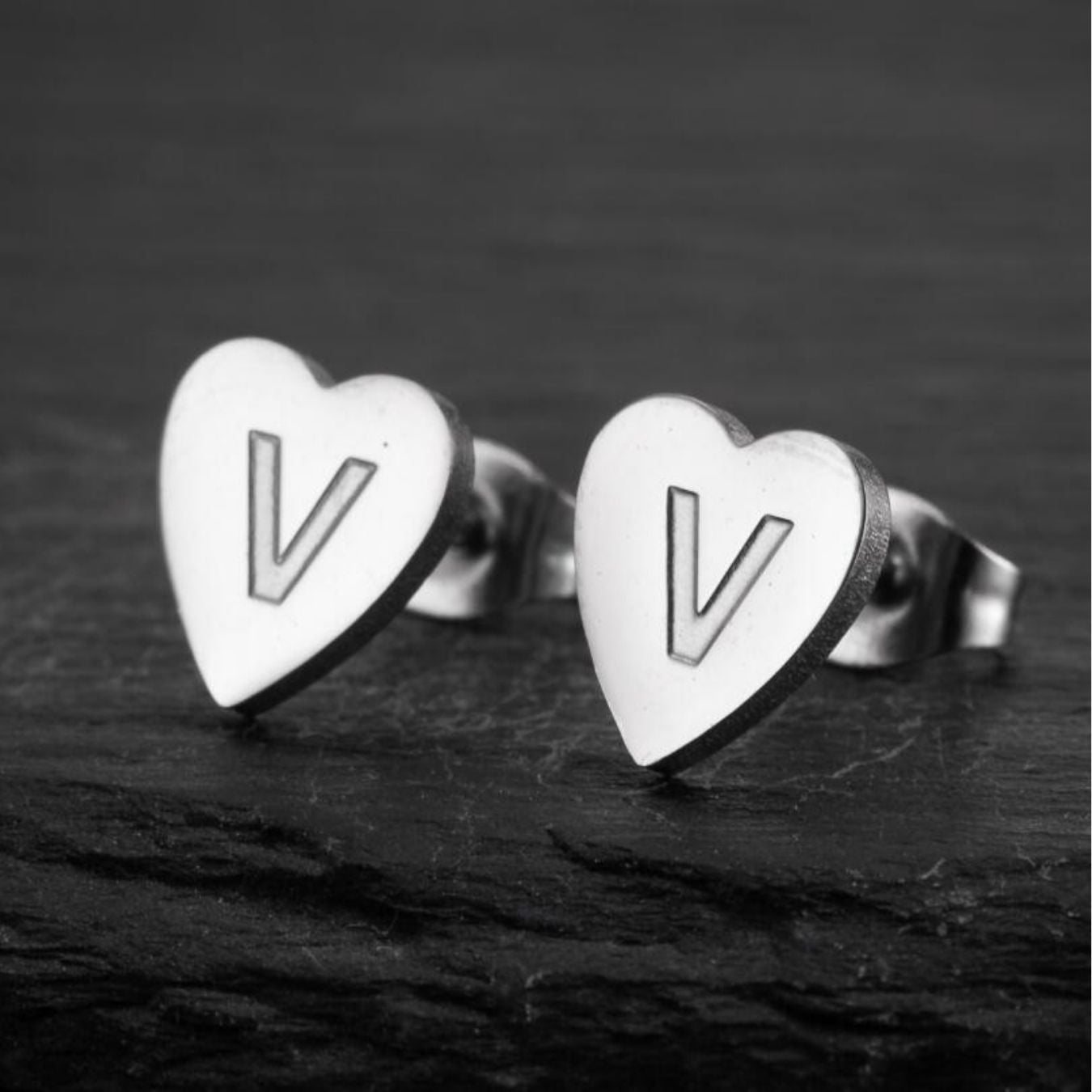 Initial Earrings "Chic Heart"