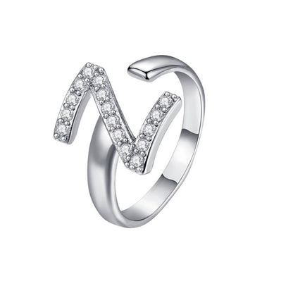 Adjustable Initial Ring "Twinkle"