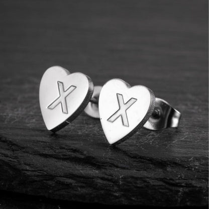 Initial Earrings "Chic Heart"