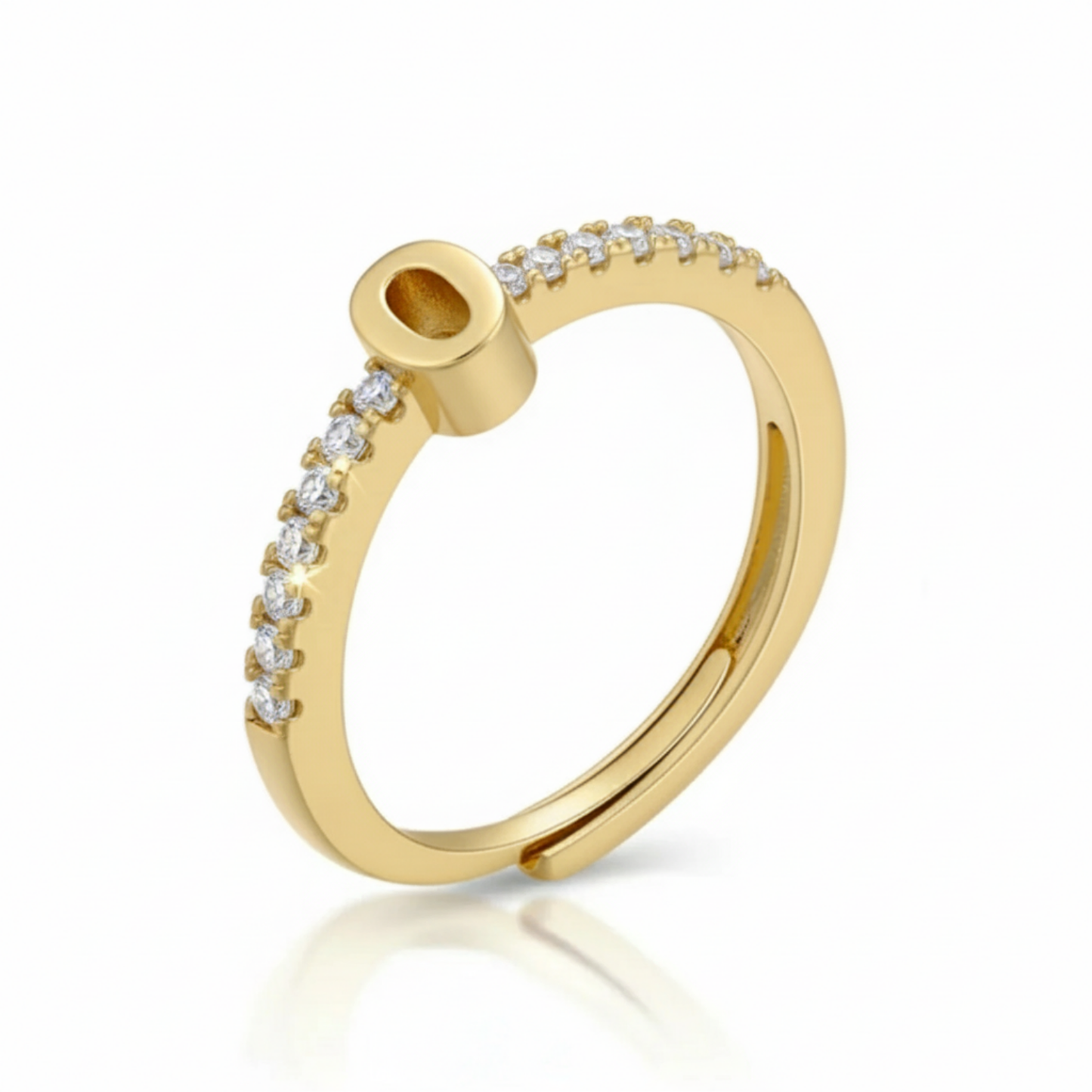 Adjustable Initial Ring "Sparkle"