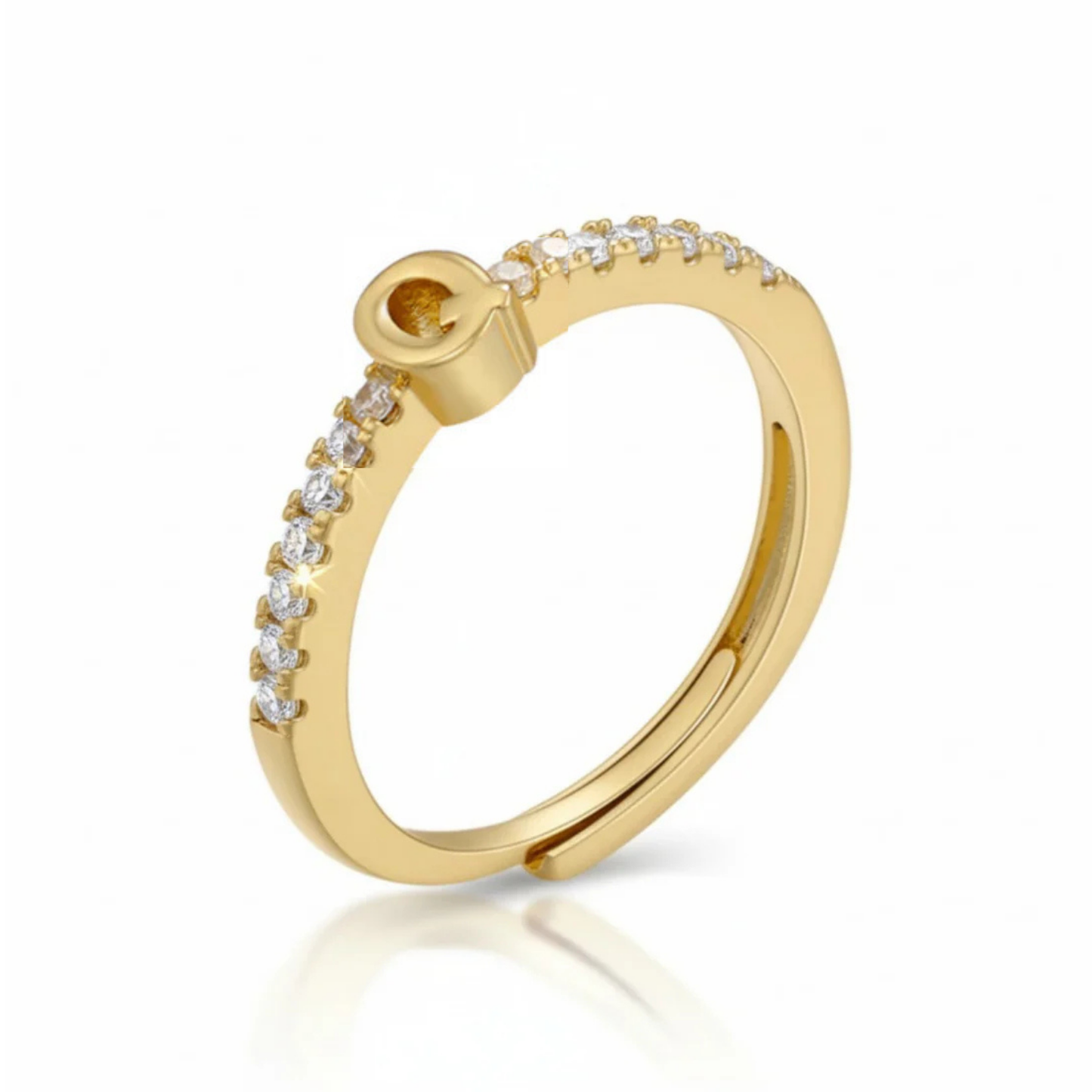 Adjustable Initial Ring "Sparkle"