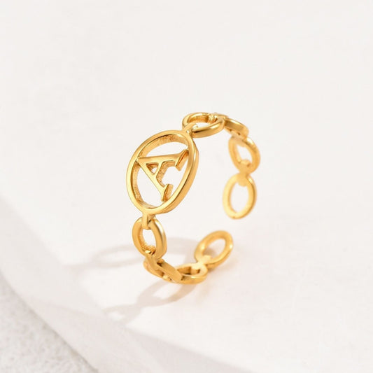 Adjustable Initial Ring "Embrace"