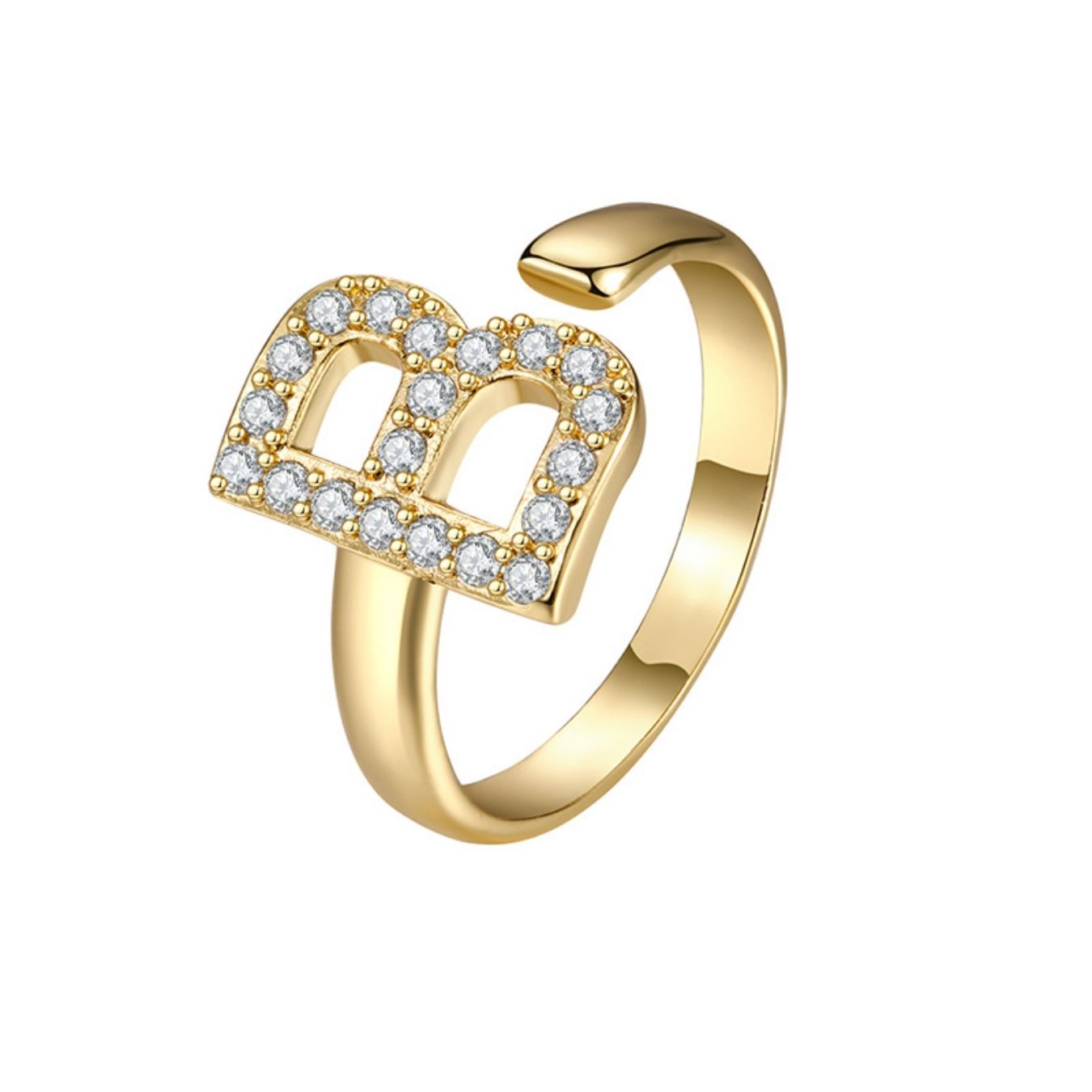 Adjustable Initial Ring "Twinkle"