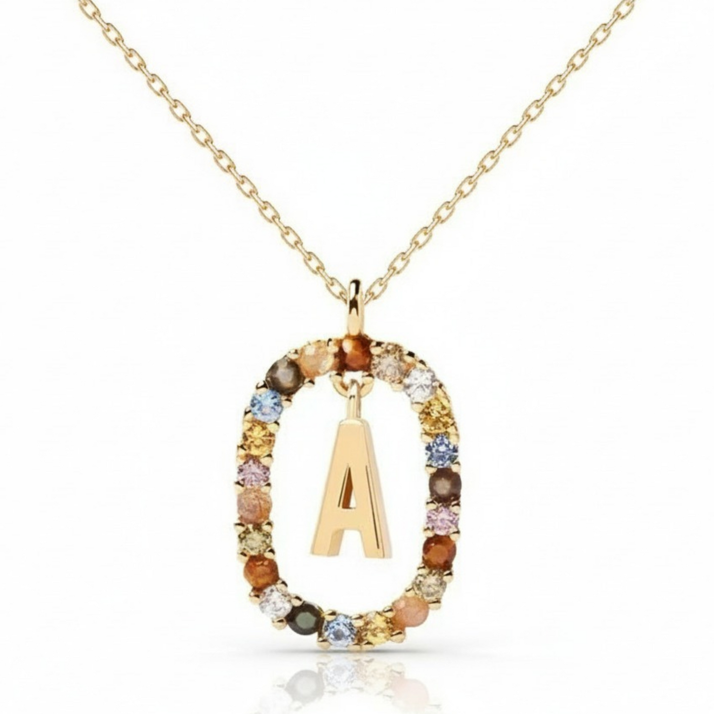 Initial Necklace "Rainbow"