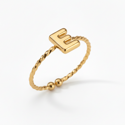 Adjustable Initial Ring "Minimalist"