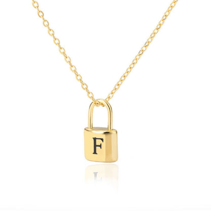 Initial Necklace "Gold Lock"