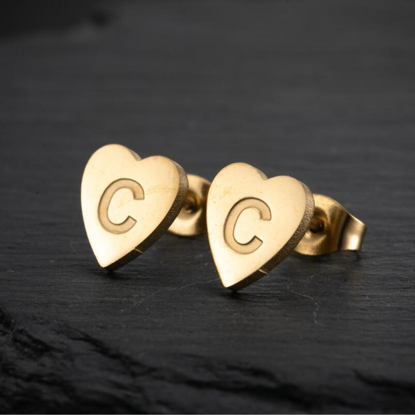 Initial Earrings "Chic Heart"