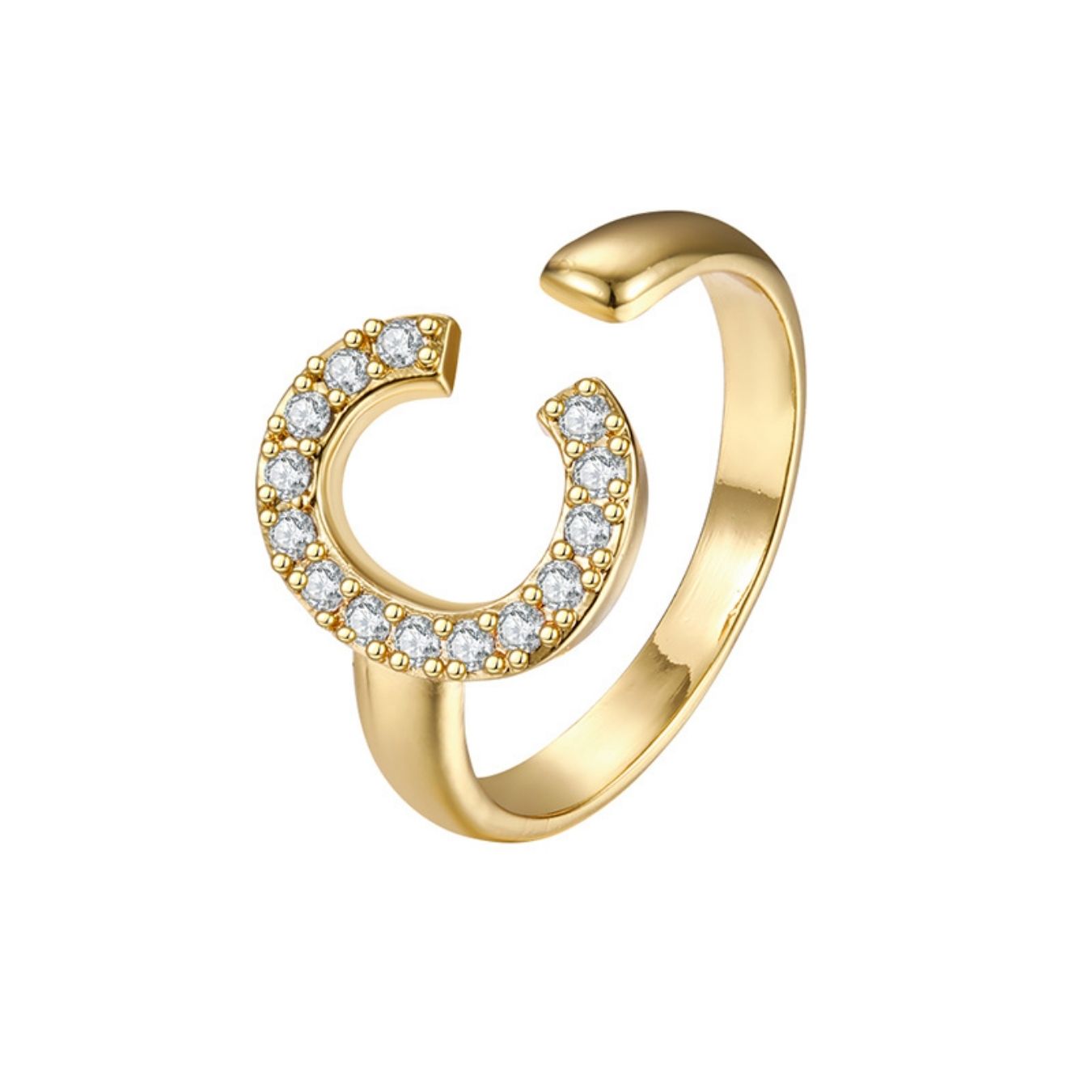 Adjustable Initial Ring "Twinkle"