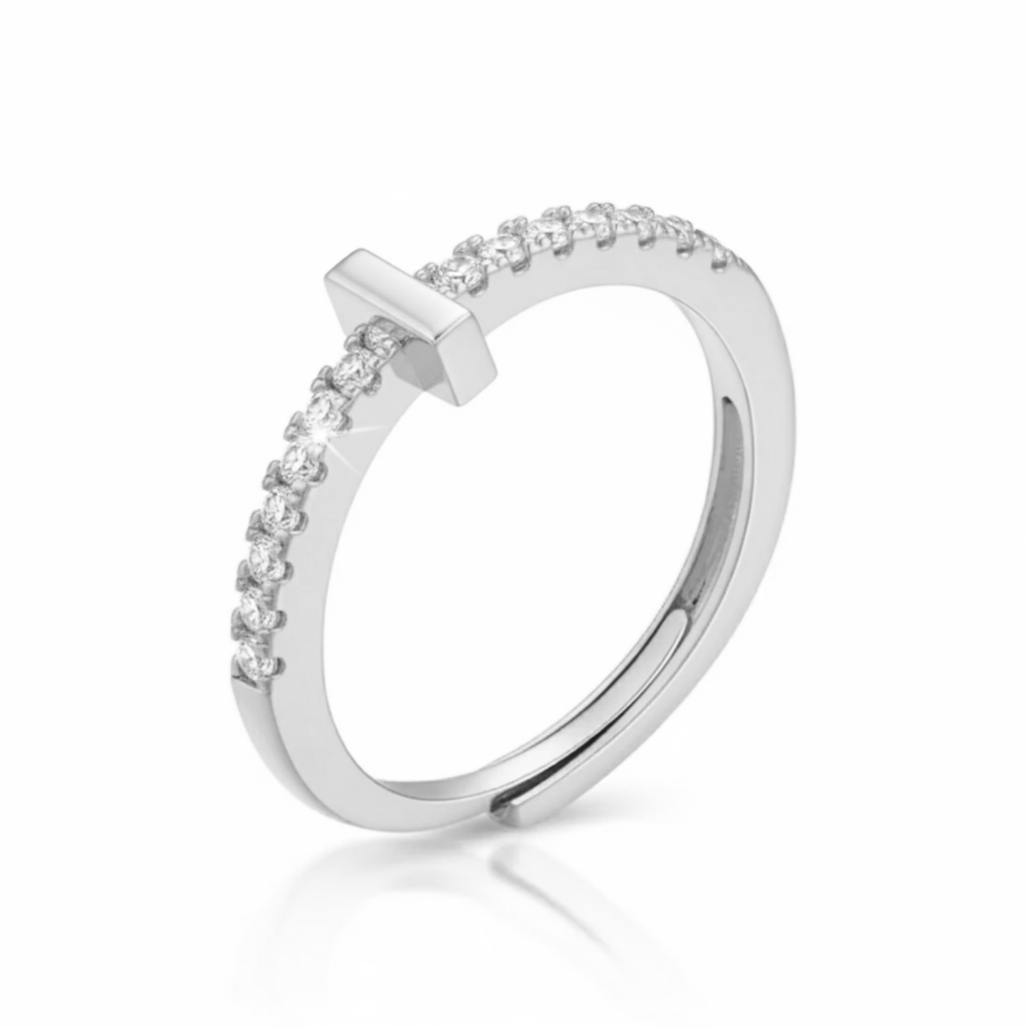 Adjustable Initial Ring "Sparkle"