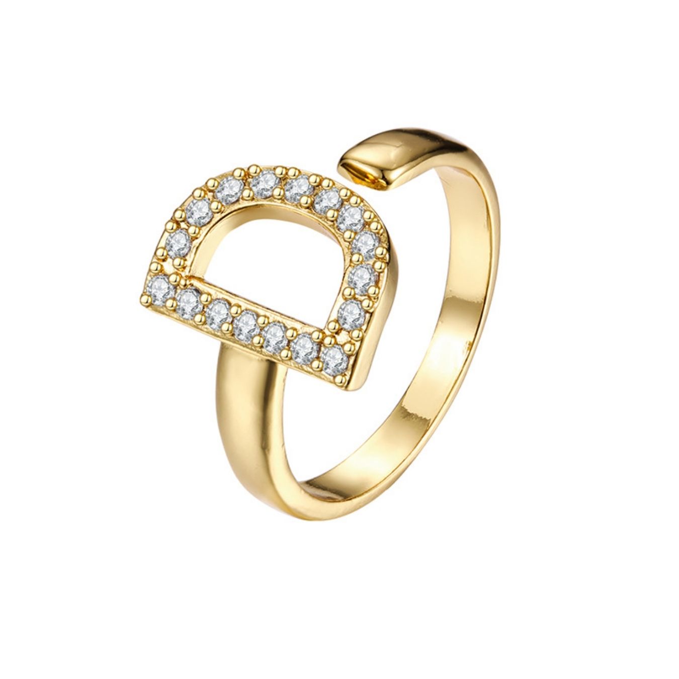 Adjustable Initial Ring "Twinkle"