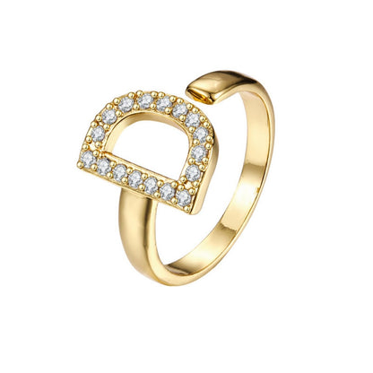 Adjustable Initial Ring "Twinkle"