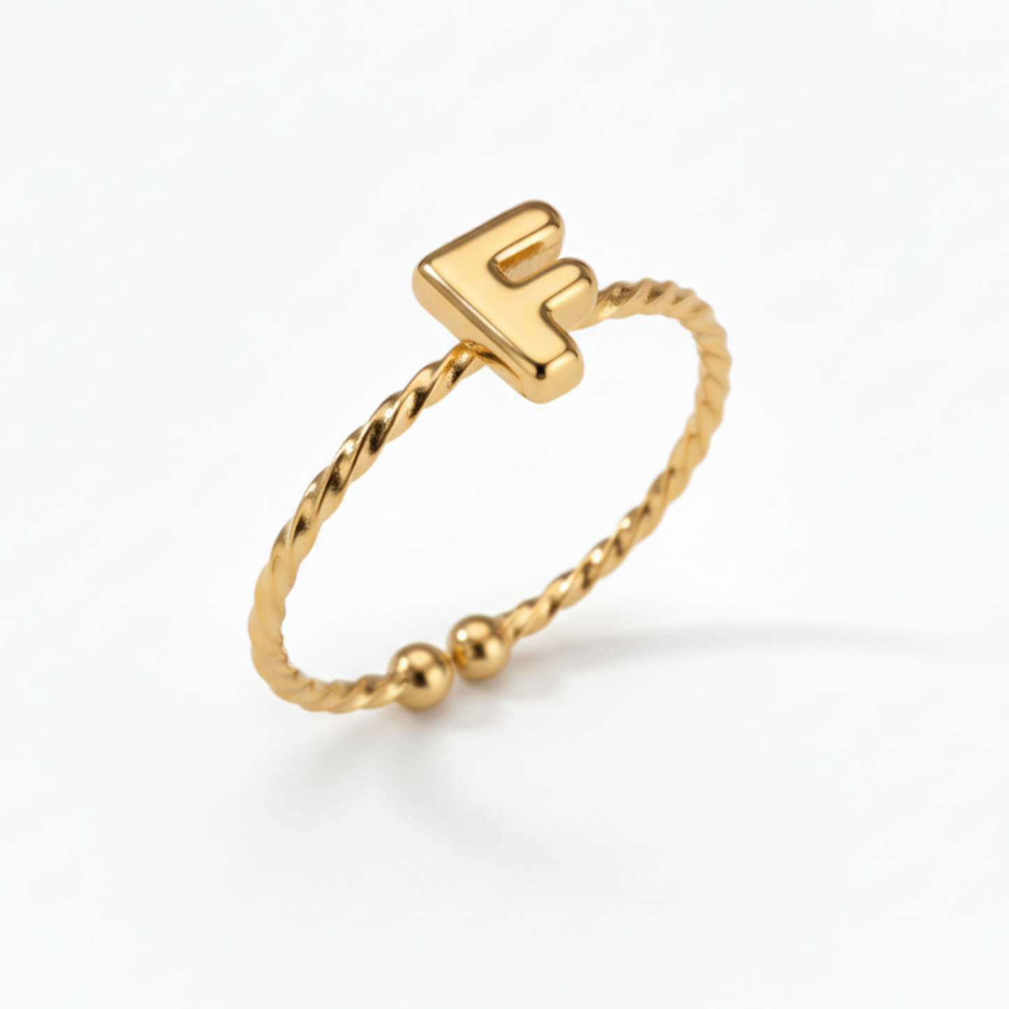 Adjustable Initial Ring "Minimalist"