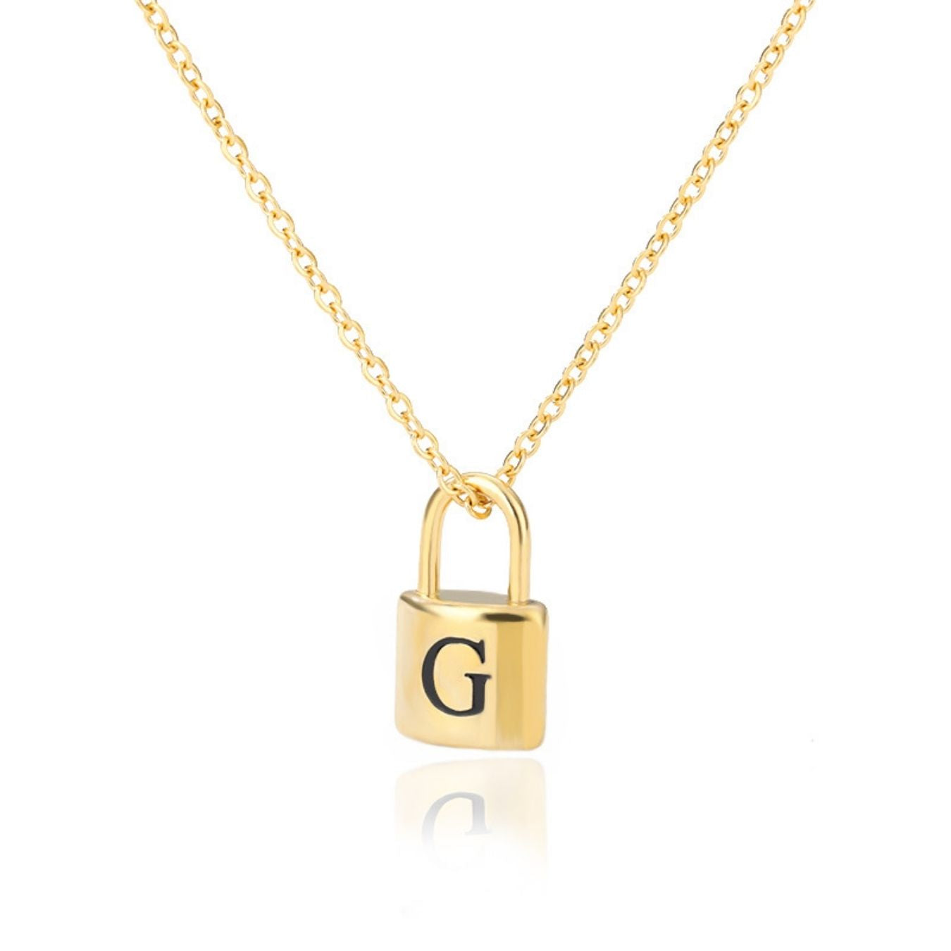 Initial Necklace "Gold Lock"