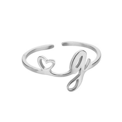 Adjustable Initial Ring "Pretty"