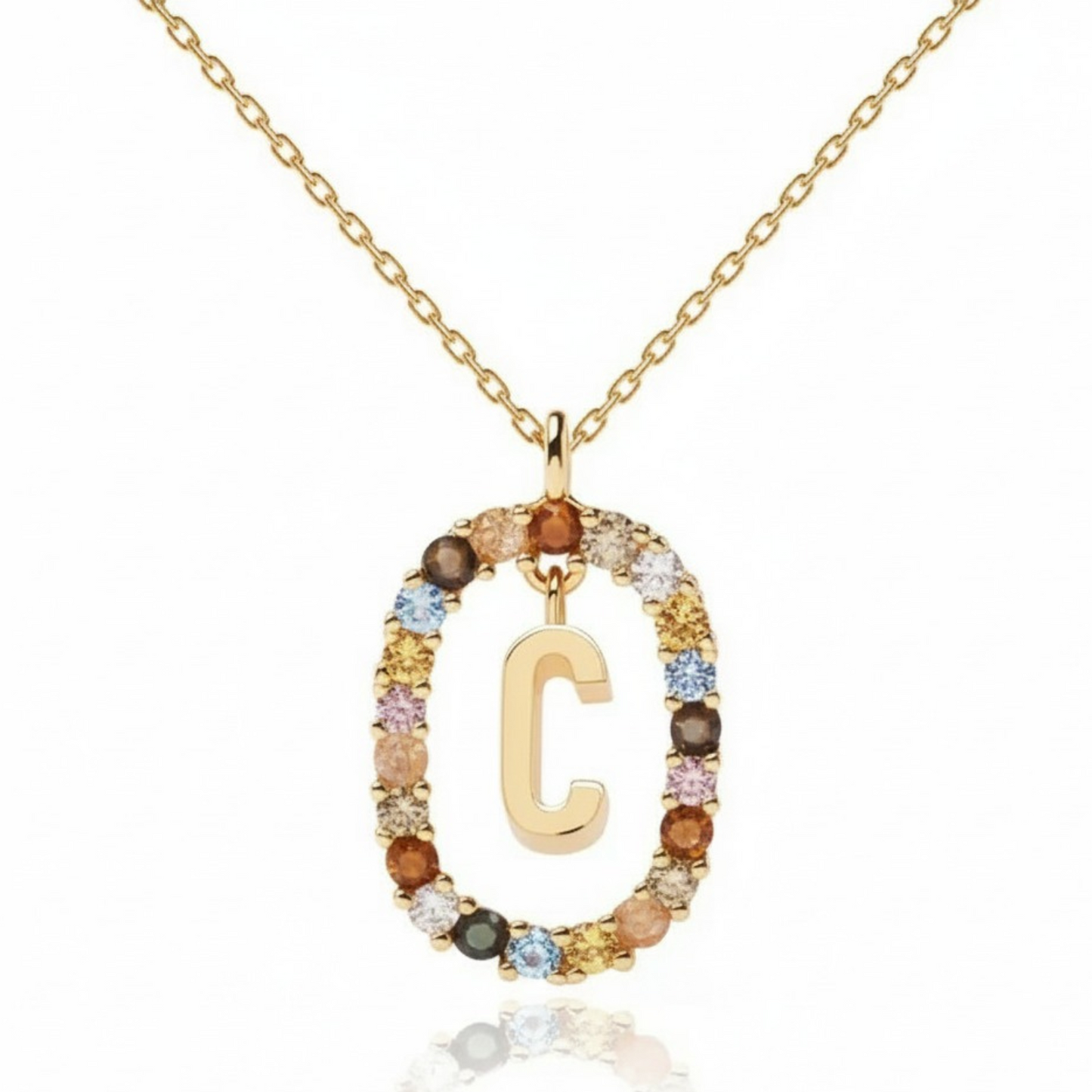 Initial Necklace "Rainbow"