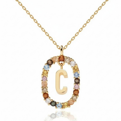 Initial Necklace "Rainbow"