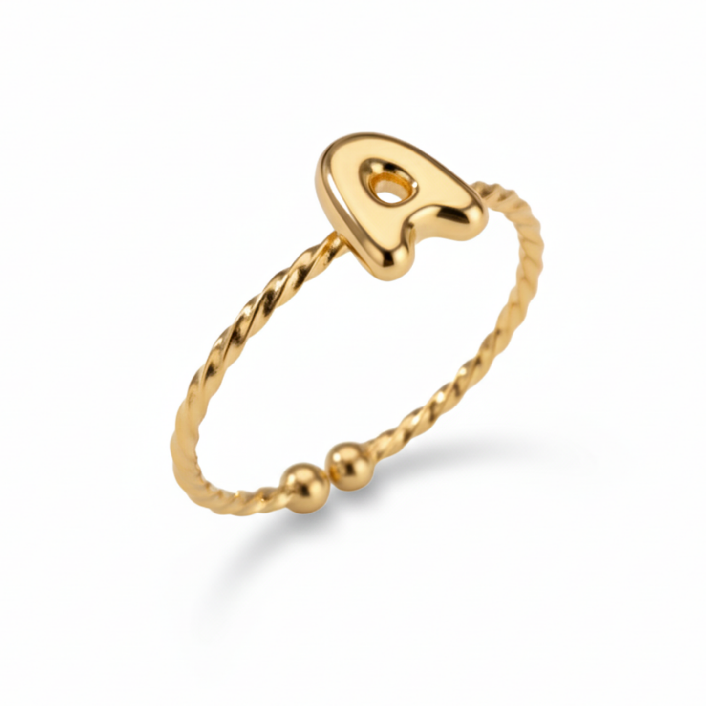 Adjustable Initial Ring "Minimalist"