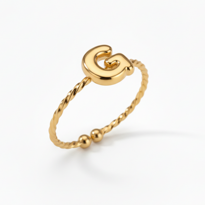 Adjustable Initial Ring "Minimalist"