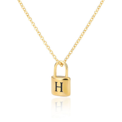 Initial Necklace "Gold Lock"