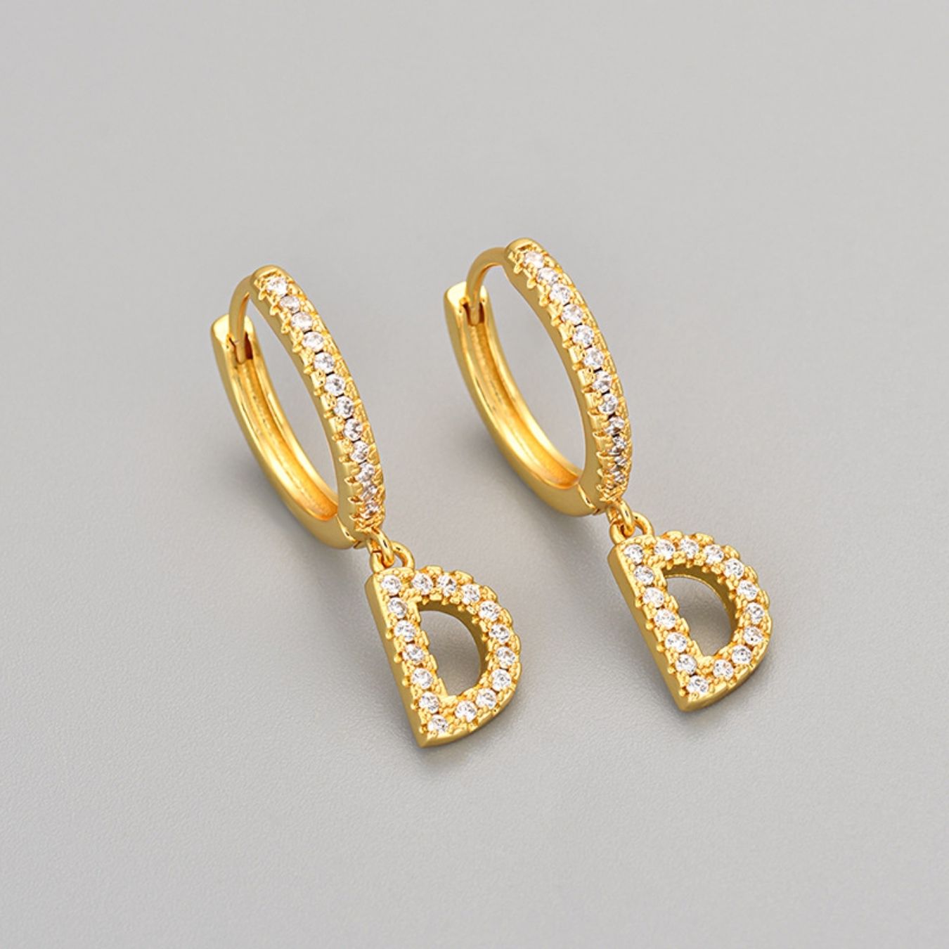 Initial Earrings "Crystal"