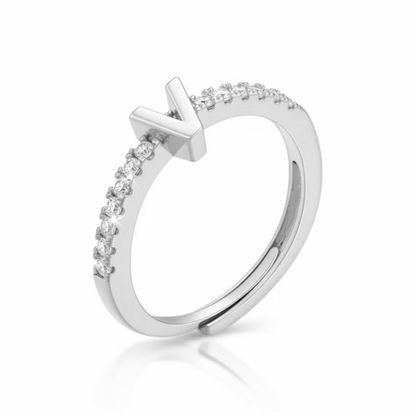 Adjustable Initial Ring "Sparkle"