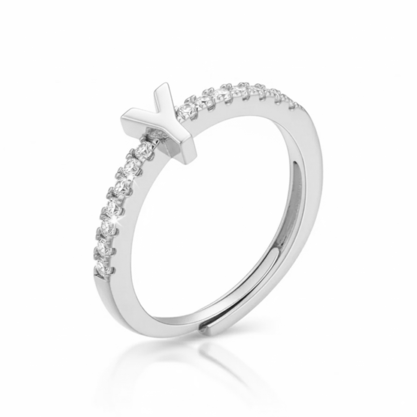Adjustable Initial Ring "Sparkle"