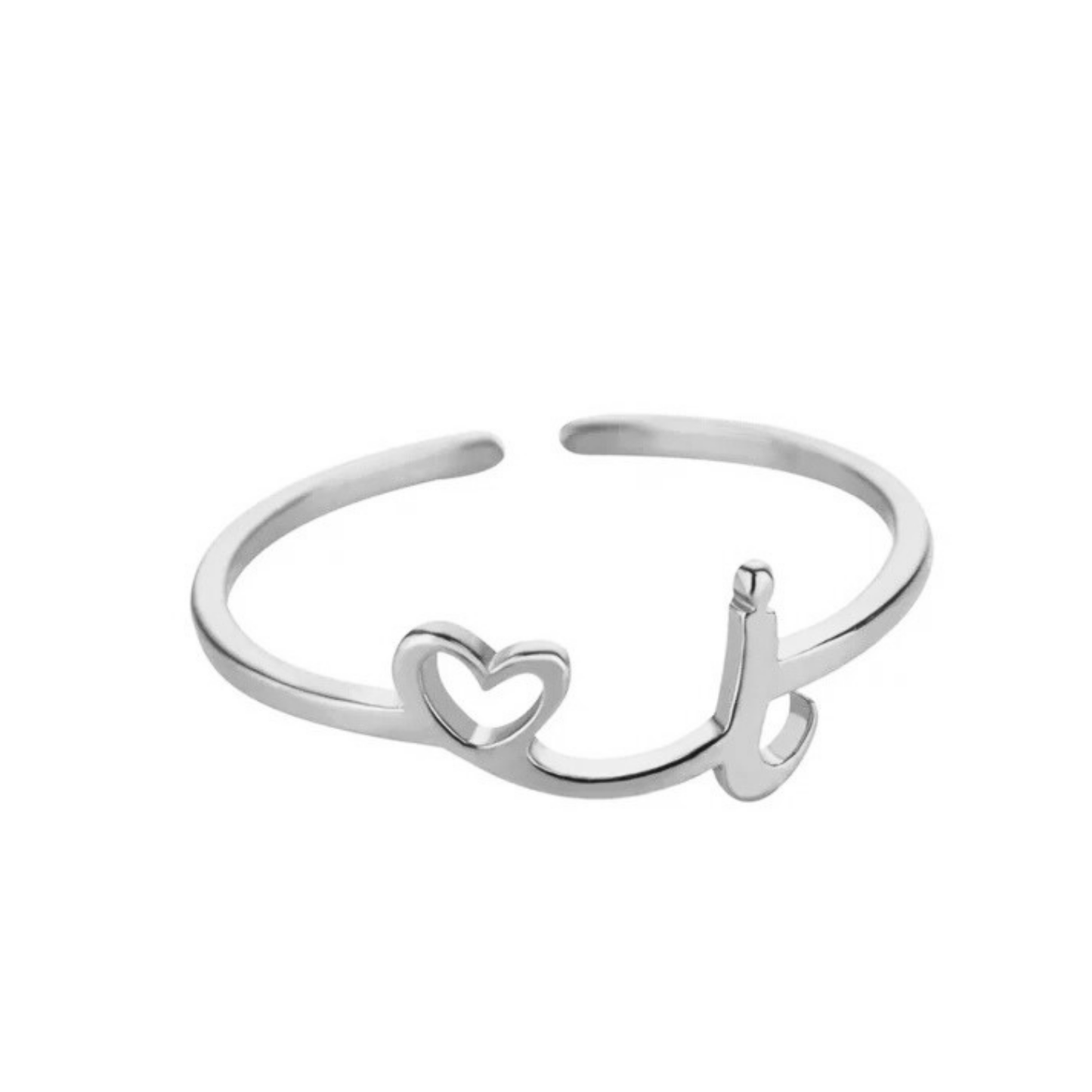 Adjustable Initial Ring "Pretty"