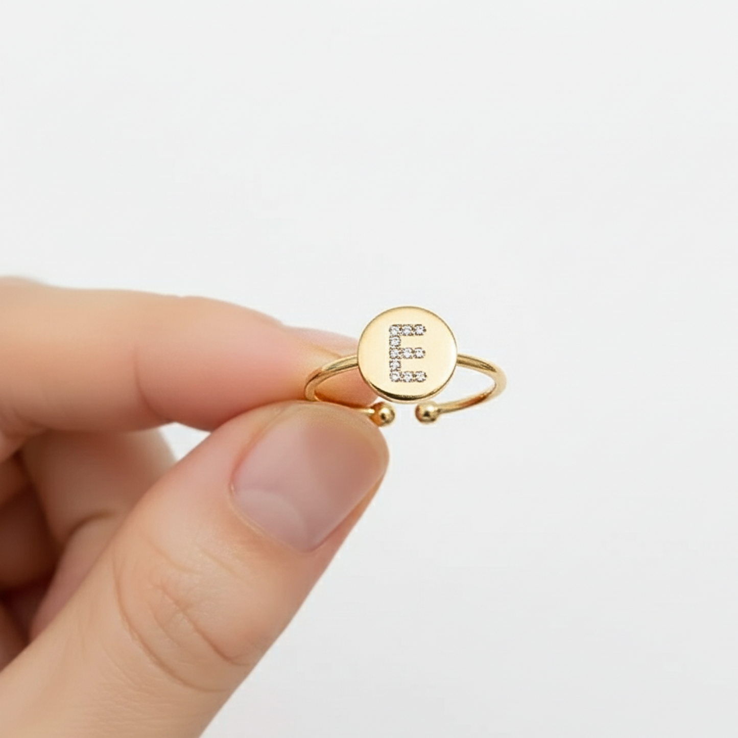 Adjustable Initial Ring "Gold Shine"