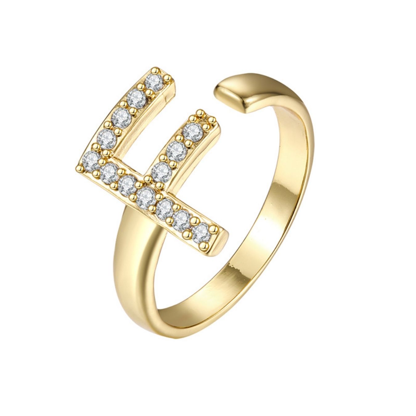 Adjustable Initial Ring "Twinkle"