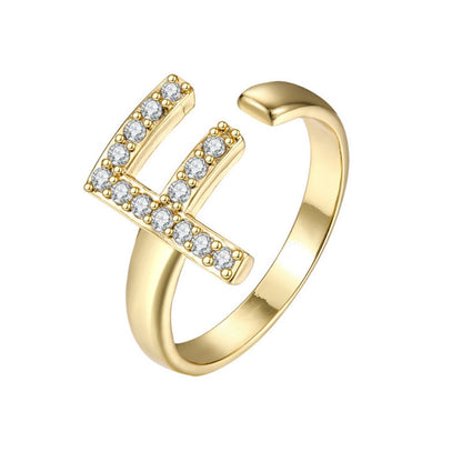 Adjustable Initial Ring "Twinkle"