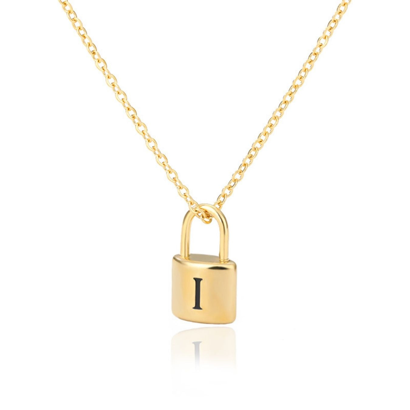 Initial Necklace "Gold Lock"